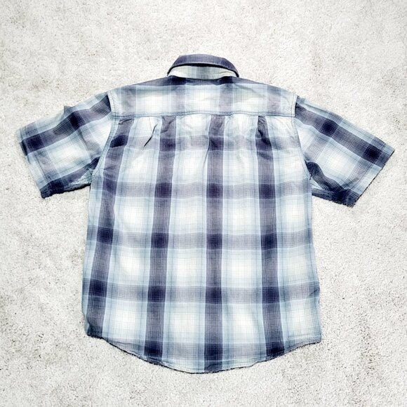 Carhartt Button Down Shirt Men S White Relaxed Fit Windowpane Plaid - Picture 4 of 8